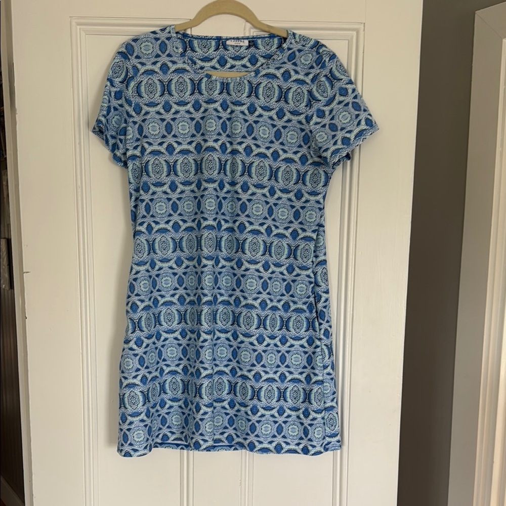 Cabana Life Blue and White Sheath Mini Dress